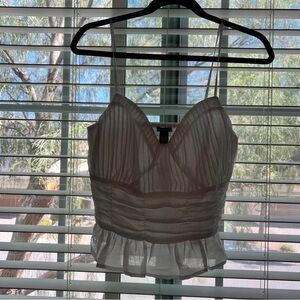 Express White Pleated Cami Top
